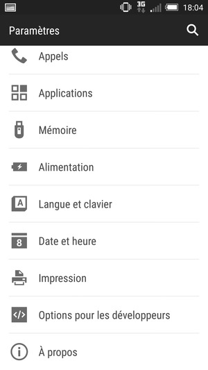 Faites défiler et sélectionnez À propos
