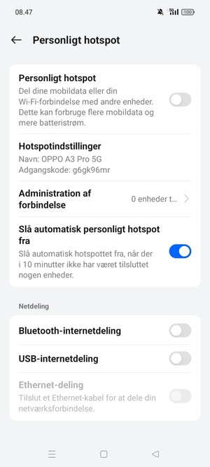 Vælg Hotspotindstillinger
