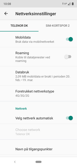 Bla til og velg Navn på tilgangspunkter