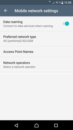 Turn Data roaming on or off