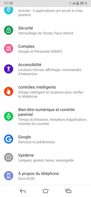 Faites défiler et sélectionnez Système