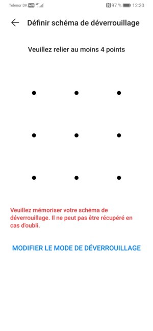 Dessinez un motif de déverrouillage