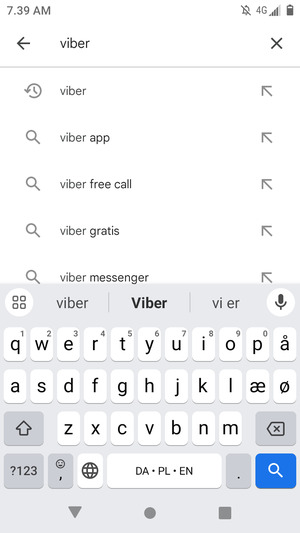 Indtast navnet på appen og vælg Søg