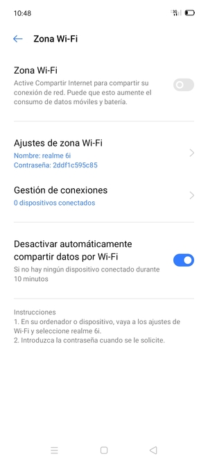 Seleccione Ajustes de zona Wi-Fi