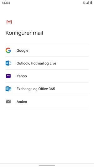Vælg Outlook, Hotmail og Live