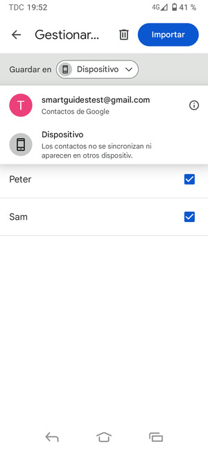 Seleccione su cuenta Google