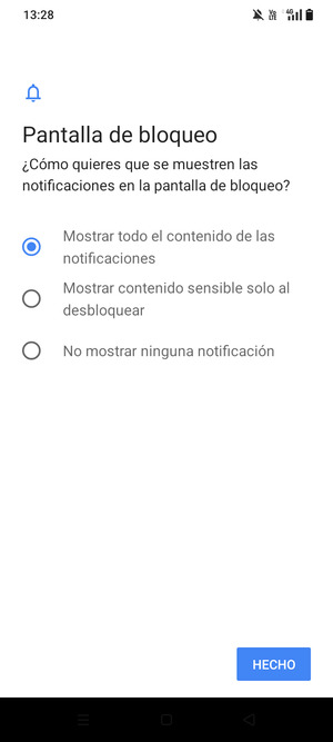 Seleccione la opción deseada y seleccione HECHO