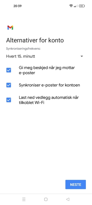 Velg NESTE
