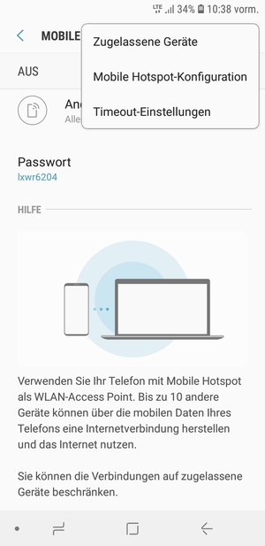 Wählen Sie Mobile Hotspot-Konfiguration