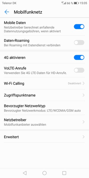 Um das Netzwerk zu wechseln, falls Probleme auftreten, wählen Sie Netzbetreiber