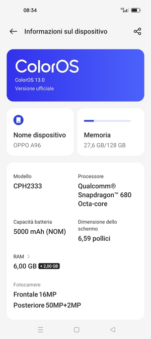 Seleziona ColorOS