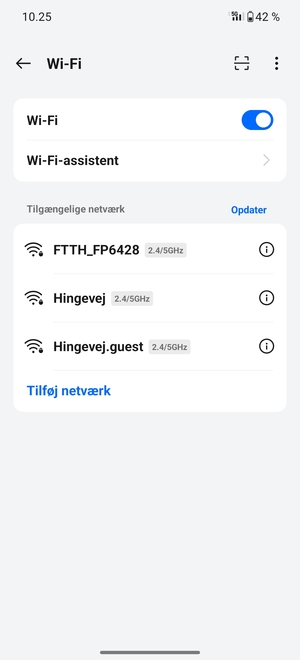 Vælg det trådløse netværk, du ønsker at oprette forbindelse til