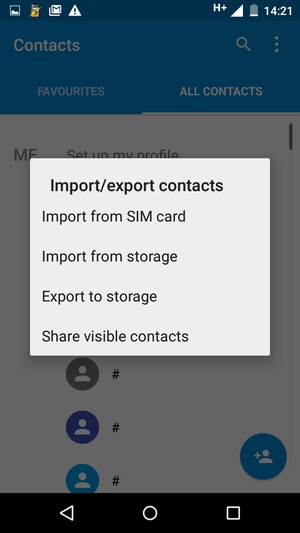 Select Import from SIM card