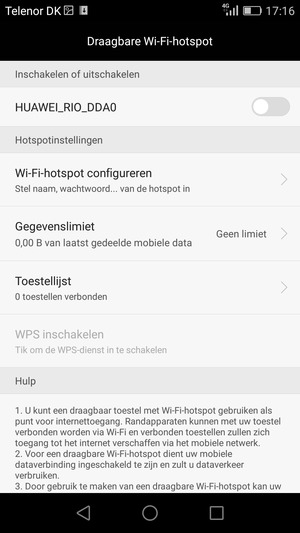Selecteer Wi-Fi-hotspot configureren