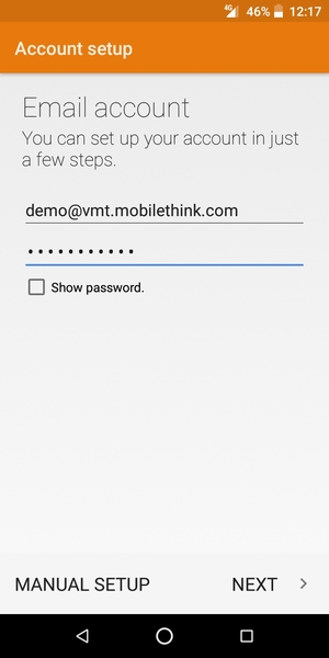 Enter your Email address and Password and select NEXT