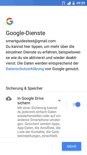 Wählen Sie MEHR
