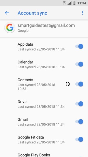 Make sure Contacts is selected
