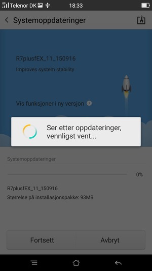 Vent til søket til ferdig
