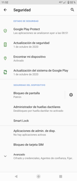 Para cambiar el PIN de la tarjeta SIM, desplácese y seleccione Bloqueo de tarjeta SIM