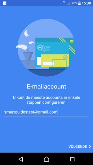 Voer uw Gmail adres in en selecteer VOLGENDE