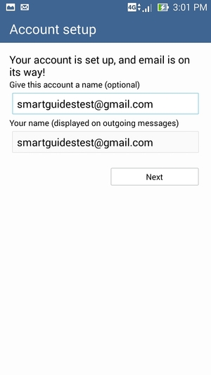 Give your account a name and enter your name. Select Next