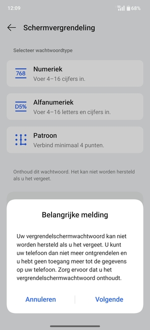 Selecteer Volgende