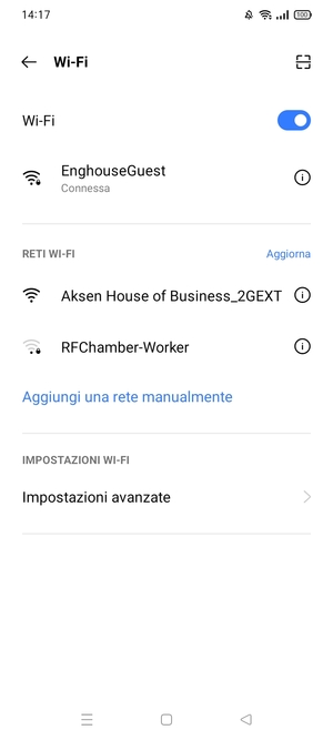 Ora sei connesso alla rete Wi-Fi