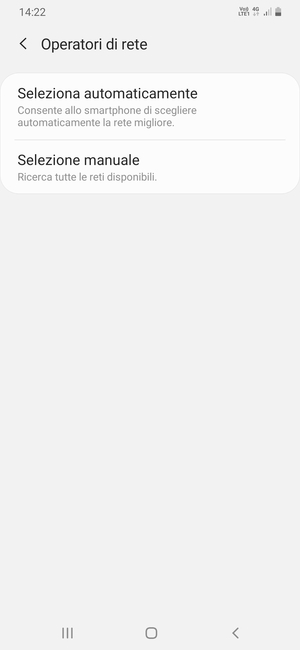 Seleziona Selezione manuale