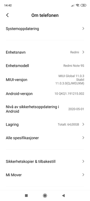 Velg Systemoppdatering