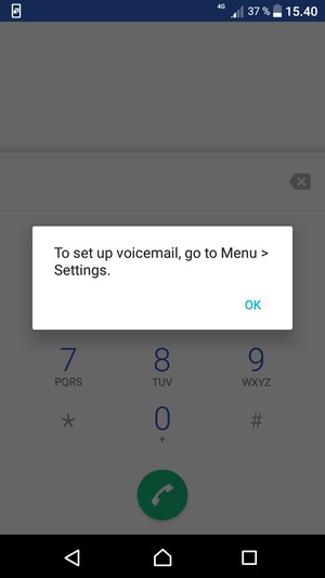 If your voicemail is not set up, select OK