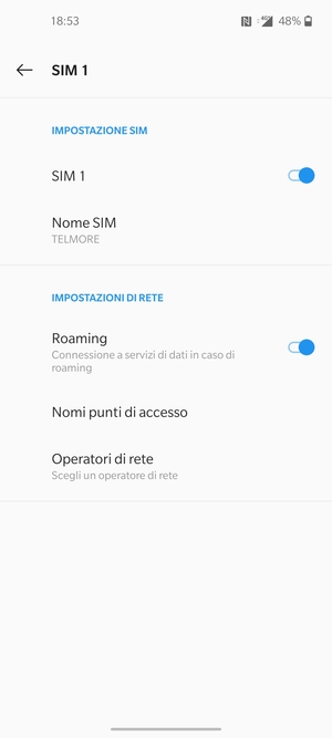 Attiva o disattiva Roaming