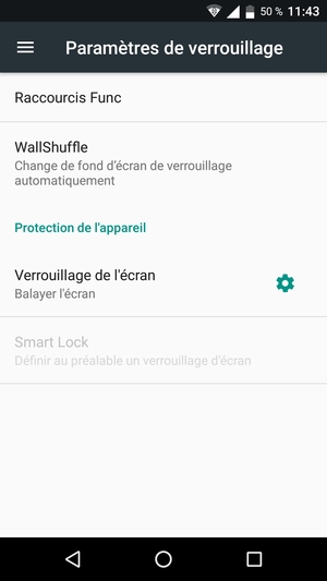 Sélectionnez Verrouillage de l'écran