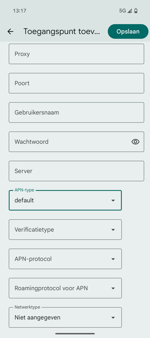 Selecteer Opslaan