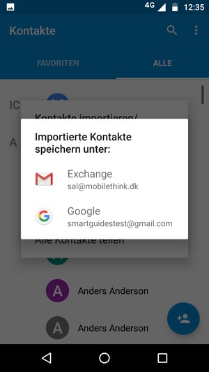 Wählen Sie Ihr Google Konto