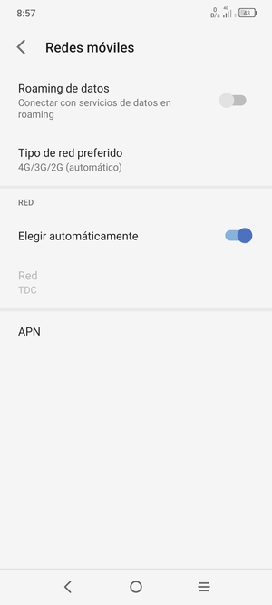 Para cambiar la red en caso de problemas de conectividad, desactive Elegir automáticamente
