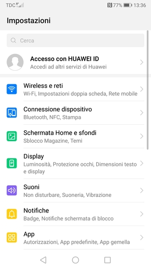 Seleziona Wireless e reti