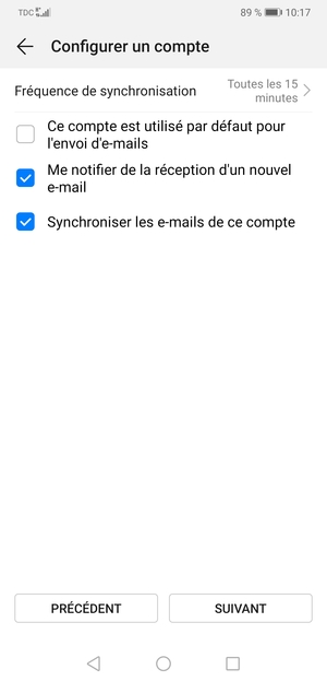 Sélectionnez SUIVANT