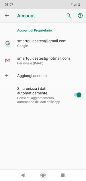 Seleziona il tuo account Google