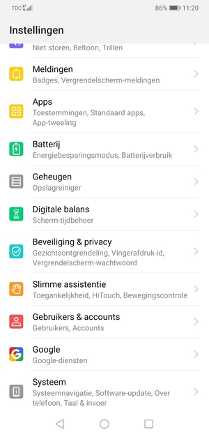 Scroll naar en selecteer Systeem