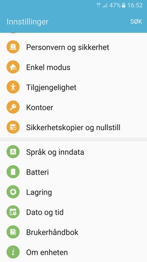 Bla til og velg Batteri