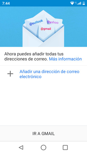 Seleccione Añadir una dirección de correo electrónico
