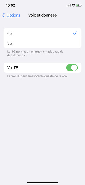 Sélectionnez 3G