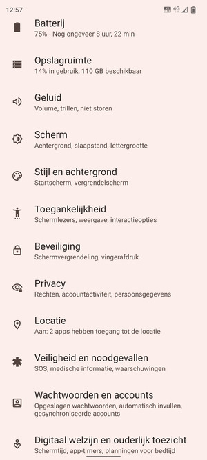Scroll naar en selecteer Beveiliging