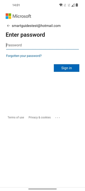 Enter your password and select Sign in