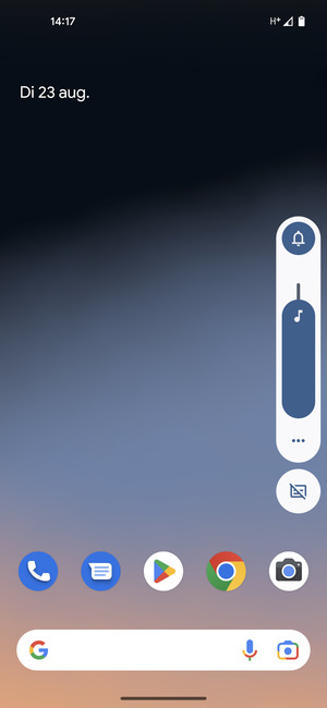 Ingedrukt houden om het volume naar het gevraagde niveau te brengen