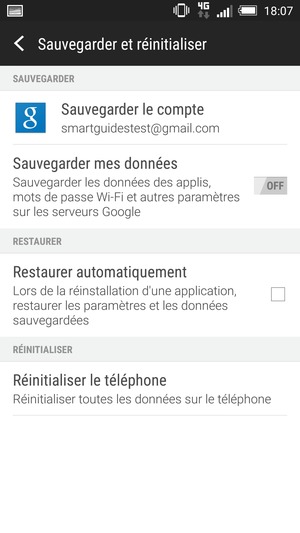 Activer le Sauvegarder mes données