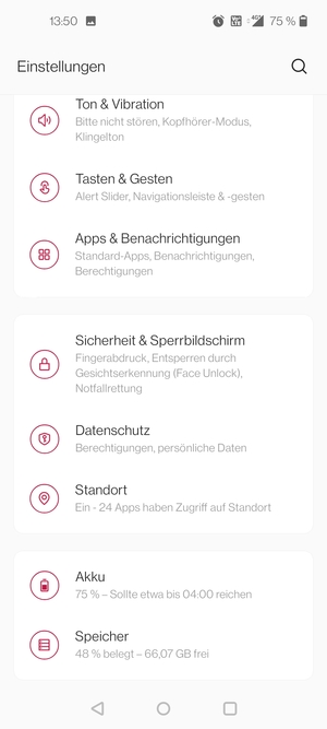 Scrollen Sie und wählen Sie Sicherheit & Sperrbildschirm