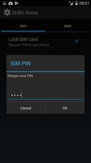 Confirm your new SIM PIN and select OK
