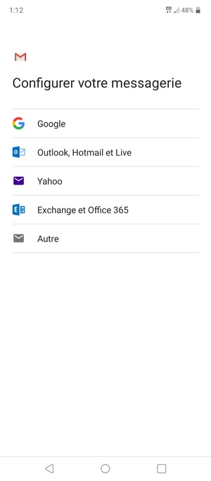 Sélectionnez Exchange et Office 365