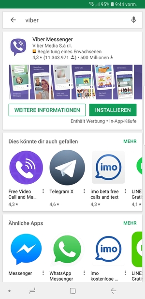 Wählen Sie die App